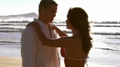 Cena do beijo entre Roberta e Augusto na novela Quando Me Apaixono.