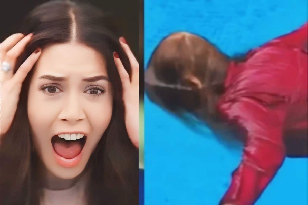 Piril em desespero ao encontrar o corpo de Julide na piscina.