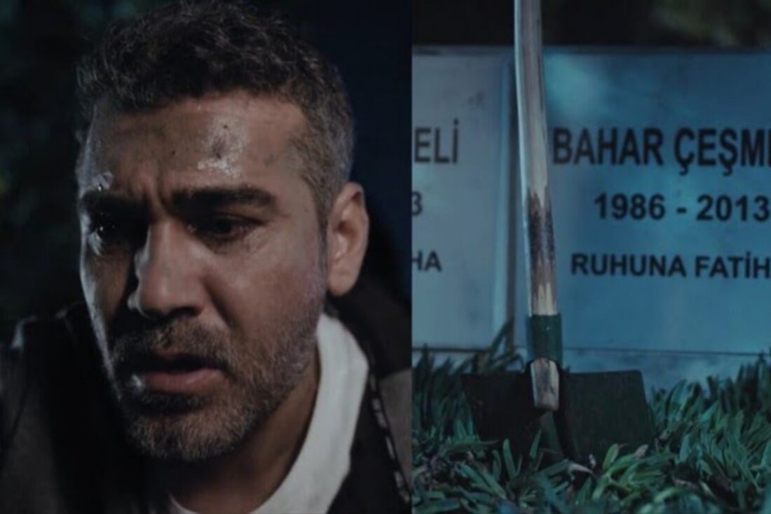 Sarp cavando o túmulo em busca de respostas na novela Força de Mulher.