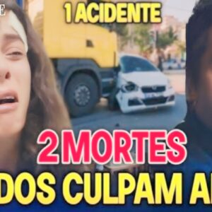 Carro destruído após acidente na novela Força de Mulher.