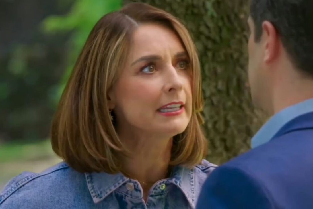 Cena de Daniela e Fausto discutindo em Meu Caminho é Te Amar, mostrando tensão e emoção