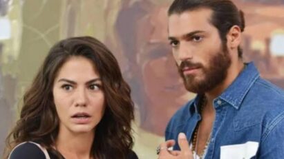 Sanem e Can em uma cena romântica de A Sonhadora