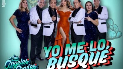 Los Ángeles Azules e Thalía gravando o videoclipe em Nova York.