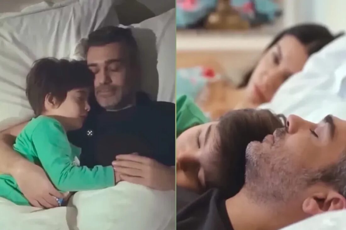 Um momento de puro amor entre pai e filho