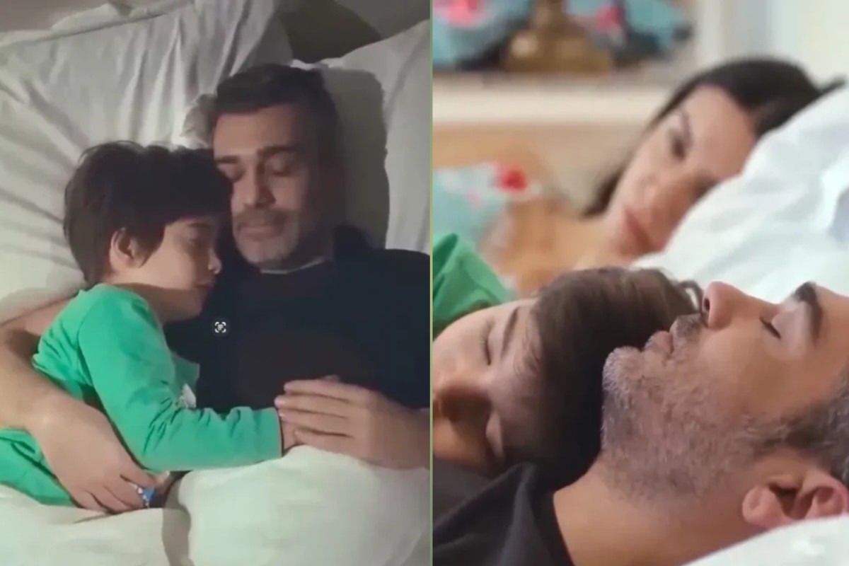 Um momento de puro amor entre pai e filho