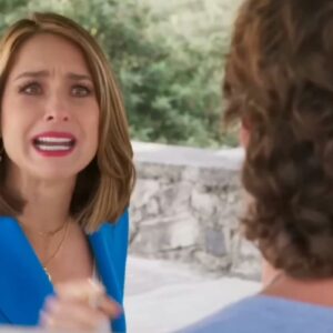 Daniela confrontando Memo sobre Olívia em cena tensa da novela.