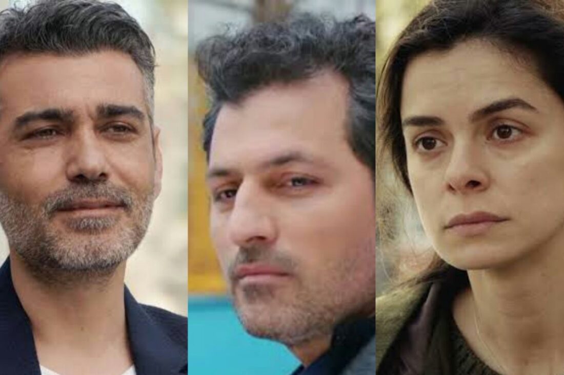 Cenas do episódio de "Força de Mulher" com Bahar, Arif e Sarp em momentos de tensão e emoção.