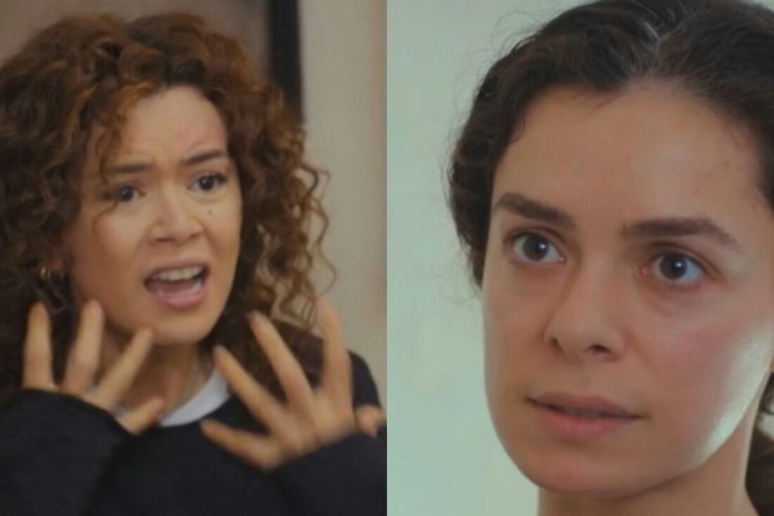 Sirin fazendo escândalo após ouvir conversa dos pais em Força de Mulher