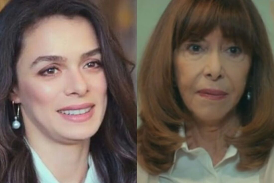 alt="Cena da reunião de Bahar e Fazilet com os executivos de TV."