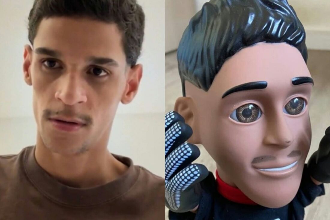 Imagem do influenciador Luva de Pedreiro durante uma de suas lives, expressando indignação com comentário de fã.
