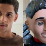 Imagem do influenciador Luva de Pedreiro durante uma de suas lives, expressando indignação com comentário de fã.