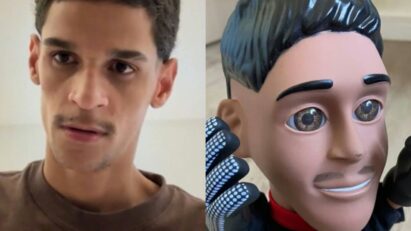 Imagem do influenciador Luva de Pedreiro durante uma de suas lives, expressando indignação com comentário de fã.