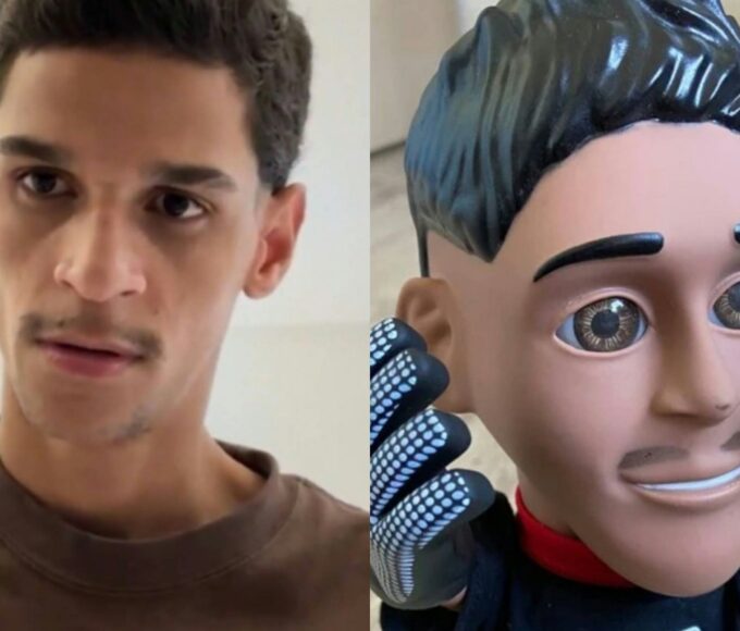 Imagem do influenciador Luva de Pedreiro durante uma de suas lives, expressando indignação com comentário de fã.