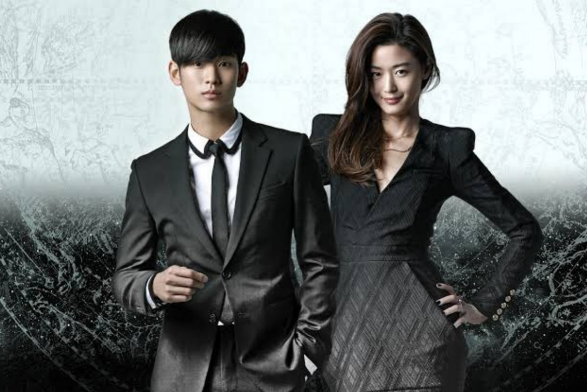 Cena do dorama “Meu Amor das Estrelas”, com os protagonistas Do Min-Joon e Cheon Song-Yi em um momento romântico sob as estrelas.