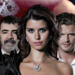 Cena da novela turca Amor Proibido com Bihter e Behlül em momento de tensão.