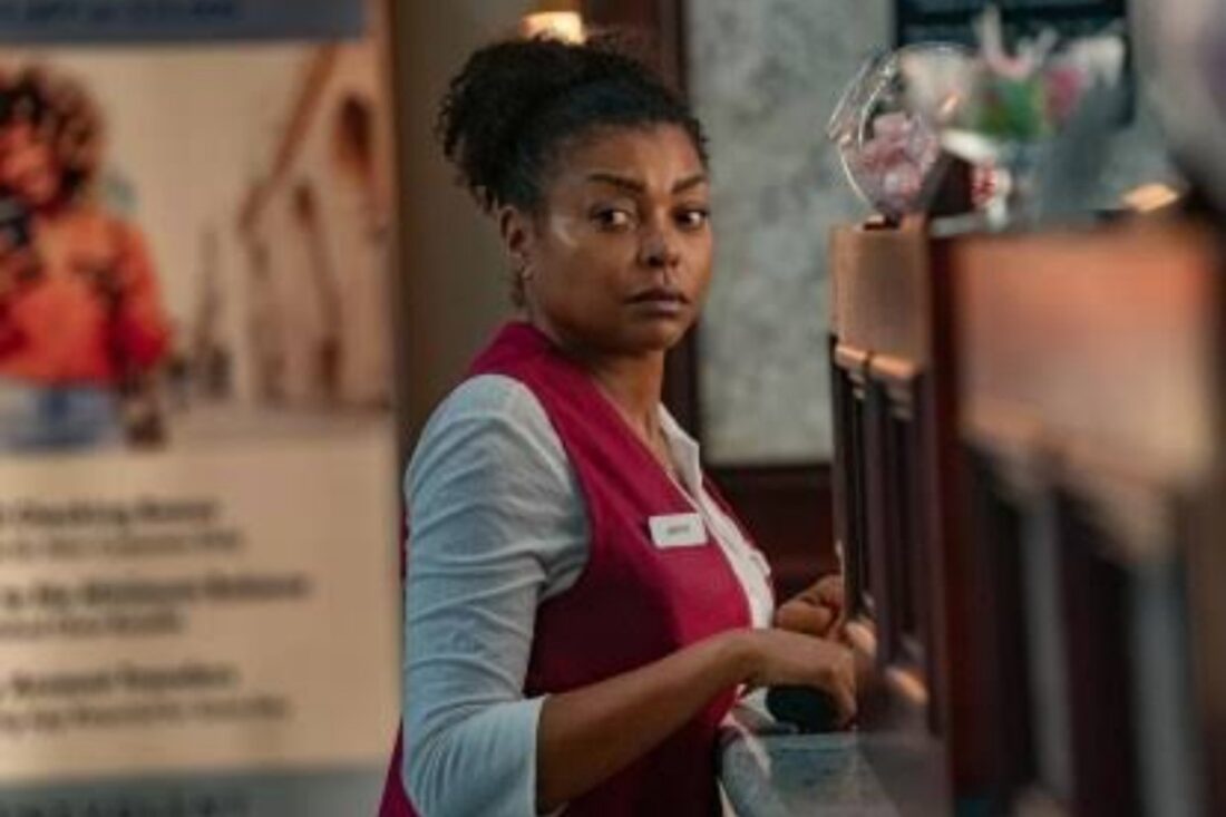Cena intensa do filme “Até a Última Gota”, com Taraji P. Henson interpretando Janiyah em momento de desespero.