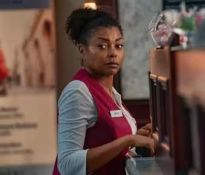 Cena intensa do filme “Até a Última Gota”, com Taraji P. Henson interpretando Janiyah em momento de desespero.