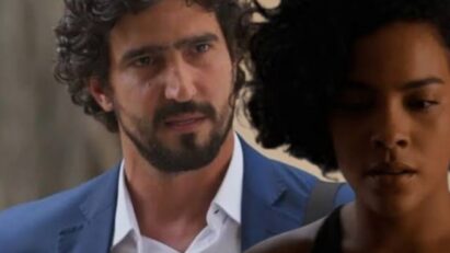 Ivan em cena tensa encarando Maria de Fátima após descobrir golpe com a mala de dólares em Vale Tudo.