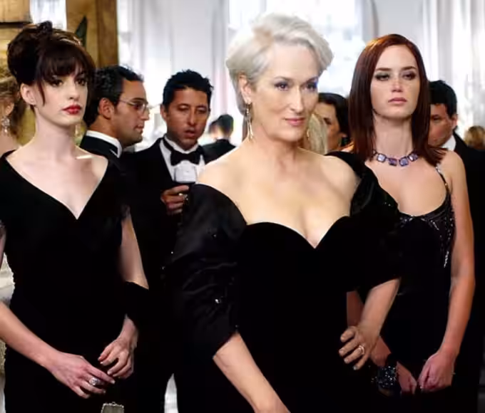 Meryl Streep como Miranda Priestly com expressão implacável