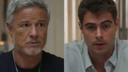 Jaques e Davi se encaram emocionados após revelação de paternidade em Dona de Mim