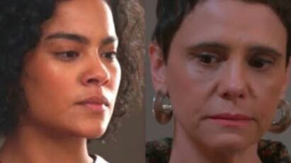 Celina e Maria de Fátima discutindo em cena de Vale Tudo