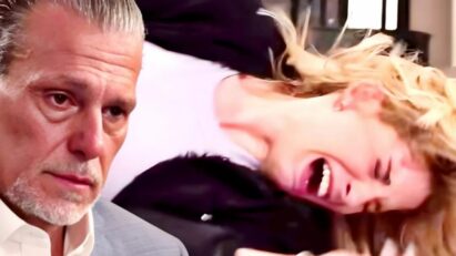 “Camila em cena dramática de As Filhas da Senhora Garcia, chorando após tragédia na gravidez.”