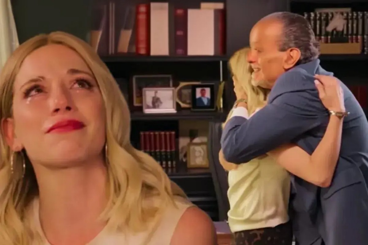 Camila e Luiz em momento de reconciliação no final da novela