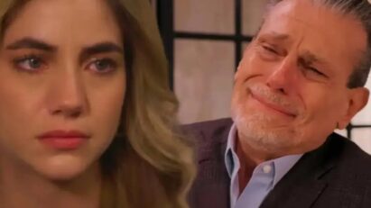 Luiz emocionado em cena dramática da novela