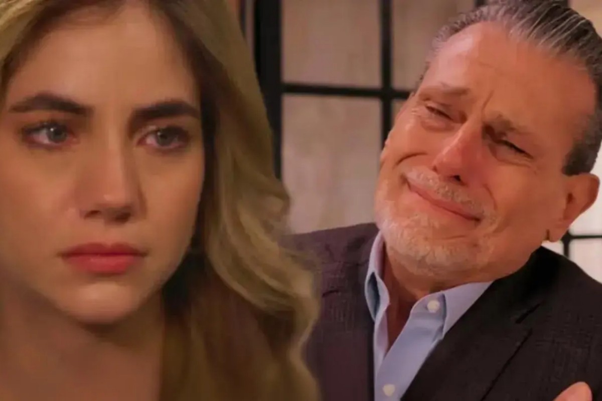 Luiz emocionado em cena dramática da novela