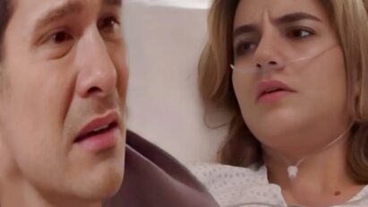 Mar (Ela Velden) em cena dramática de acidente em As Filhas da Senhora Garcia