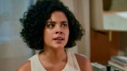 "Maria de Fátima assustada em cena de Vale Tudo"