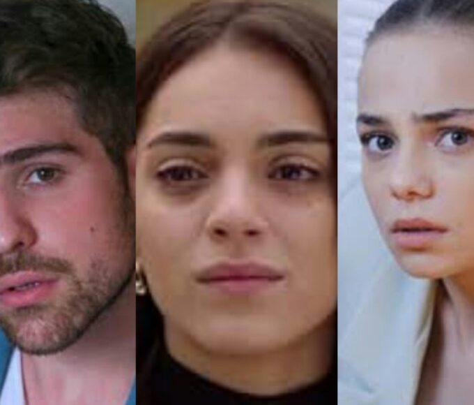 Cemre, Ceren e Nedim frente a frente em cena dramática de Cruel Istambul, prestes a revelar segredos que mudarão tudo.