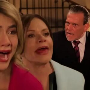 Cena de confronto entre Mar, Luiz e Ofélia em As Filhas da Senhora Garcia.