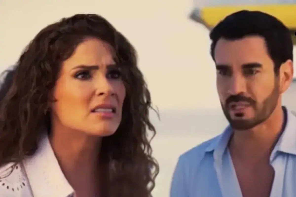 Estrella e Fabián discutem após grave acusação contra Ulises na novela A.mar do SBT