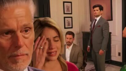 Personagens de As Filhas da Senhora Garcia em momento de revelação familiar