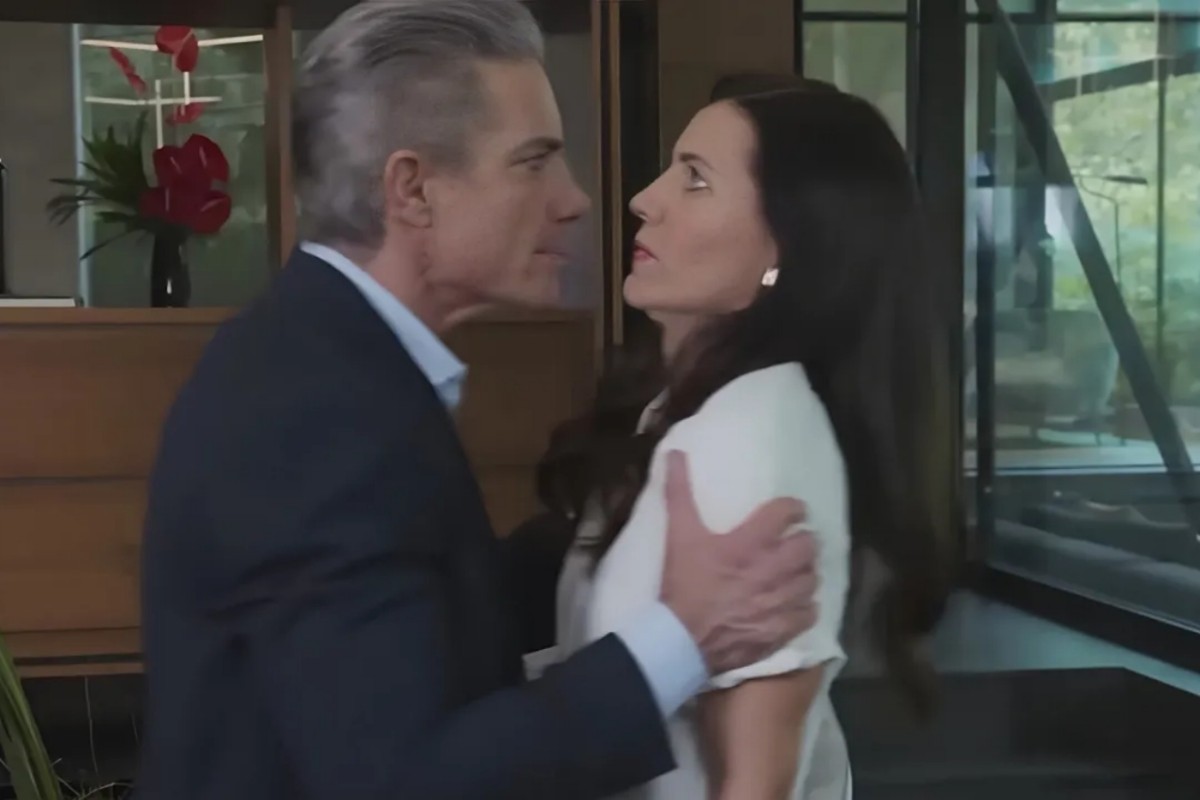 Sérgio em cena tensa após descobrir que é estéril na novela “A.Mar”, do SBT