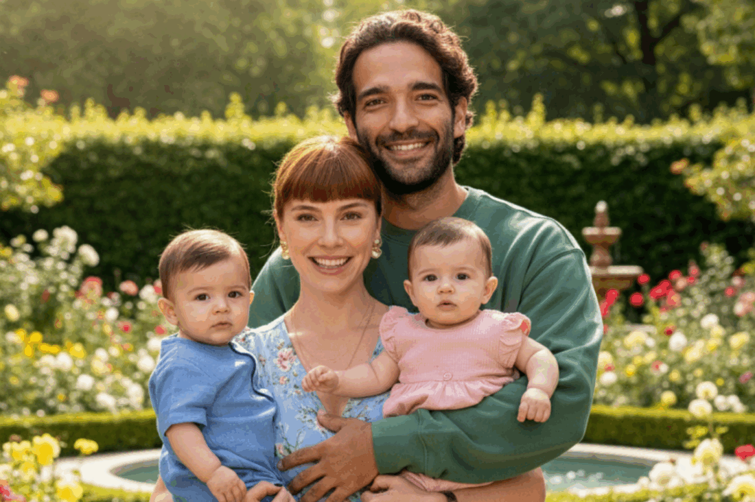 Solange e Afonso celebrando a chegada dos gêmeos