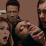 Cenk Karaçay segurando uma arma contra a própria cabeça enquanto Agah tenta impedi-lo em cena dramática de Cruel Istanbul.