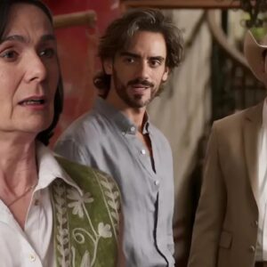 Luís Fernando confrontando Mercedes após descobrir segredo envolvendo Max em Domênica Montero